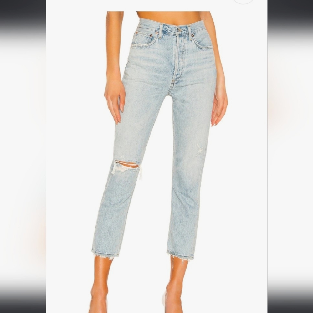 NWT Agolde Riley High Rise Crop in Shatter Sz 26